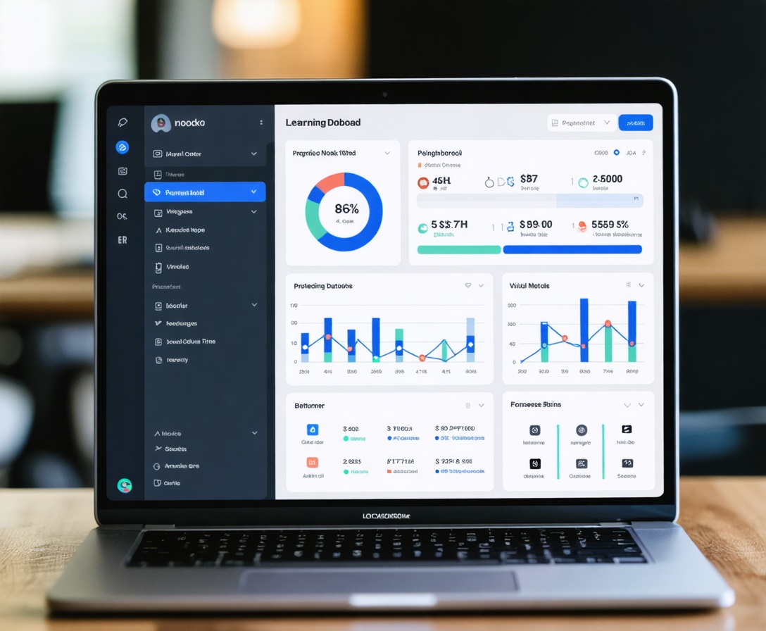 Das moderne Lern-Dashboard von CodeBoosters zeigt Lernfortschritte und anstehende Mentoring-Sessions